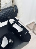 Chanel women's luxury brand spring and summer new cross-strap thick-soled sandals with original box