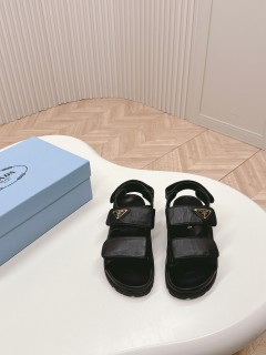 Prada 24 spring and summer new sandals Roman thick-soled Velcro sandals with original original box