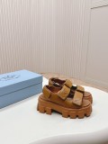 Prada 24 spring and summer new sandals Roman thick-soled Velcro sandals with original original box