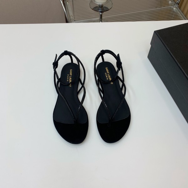 Saint Laurent women's luxury brand flat sandals with original box