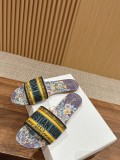 Dior women's luxury brand spring and summer new upgraded embroidered slippers with original box