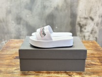 Balenciaga couple's luxury brand thick-soled embroidered slippers with original box