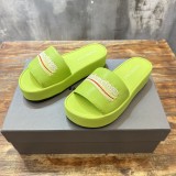 Balenciaga couple's luxury brand thick-soled embroidered slippers with original box