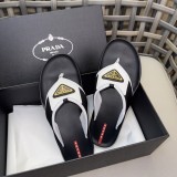 Prada men's new luxury brand leather sandals slippers with original box