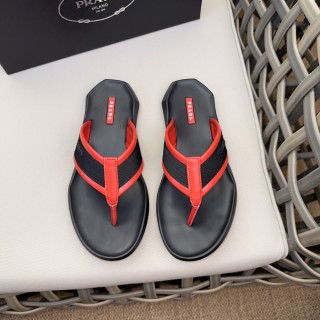 Prada men's new luxury brand leather sandals slippers with original box