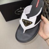 Prada men's new luxury brand leather sandals slippers with original box