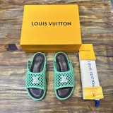 Louis Vuitton men's and women's luxury brand hollow slippers sandals with original box