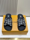 Louis Vuitton men's luxury brand leather outsole sandals with original box