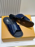 Louis Vuitton men's luxury brand leather outsole sandals with original box