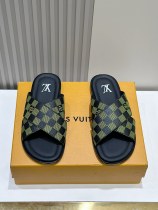 Louis Vuitton men's luxury brand leather outsole sandals with original box