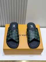 Louis Vuitton men's luxury brand leather outsole sandals with original box