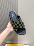 Louis Vuitton men's luxury brand leather outsole sandals with original box