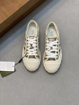 Gucci men's and women's luxury brand low-top lace-up canvas sneakers with original box