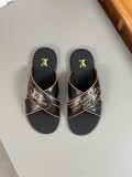 Louis Vuitton men's luxury brand leather outsole sandals with original box