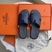 Hermes men's luxury brand leather midsole slippers with original box