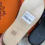 Hermes men's luxury brand leather midsole slippers with original box