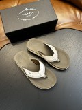 Prada men's luxury brand platform flip-flops with original box