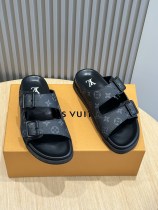 Louis Vuitton men's luxury brand versatile fashion slippers with original box