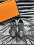 Hermes new men's luxury brand leather stitching casual sports shoes with original box