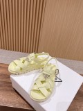 Prada 𝟮𝟬𝟮𝟰/𝐬𝐬 Prada spring and summer new Roman woven rubber retro fashionable sandals with original box