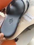 Hermes men's luxury brand leather midsole slippers with original box