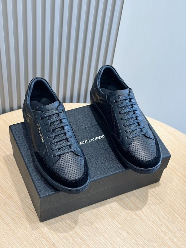 Saint Laurent men's luxury brand low-top lace-up sneakers with original box