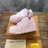 Louis Vuitton women's luxury brand casual sneakers with original box