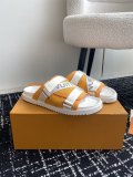 Louis Vuitton men's luxury brand super popular old flower slippers bread beach slippers with original box