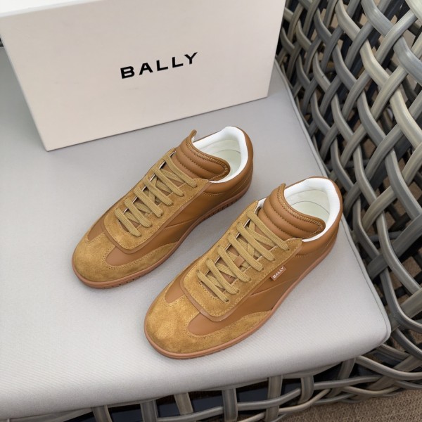 Bally men's luxury brand new leather patchwork casual sports shoes with original box