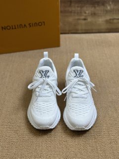 Louis Vuitton men's luxury brand knitted classic elegant fashion sneakers with original box