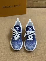 Louis Vuitton men's luxury brand knitted classic elegant fashion sneakers with original box