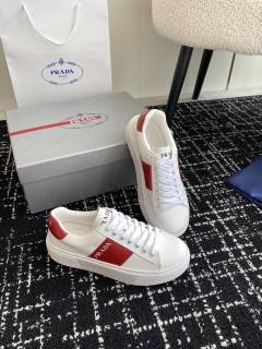 Prada men's and women's luxury brand white shoes casual sports shoes with original box