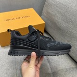 Louis Vuitton men's luxury brand knitted classic elegant fashion sneakers with original box