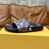 Louis Vuitton men's luxury brand summer high-end boutique classic series casual loose and comfortable slippers with original box