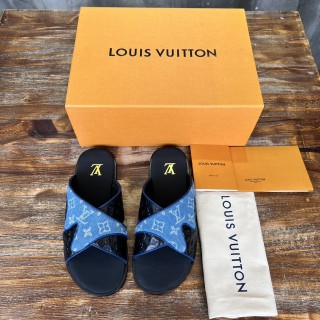Louis Vuitton men's luxury brand high-end comfortable casual slippers with original box