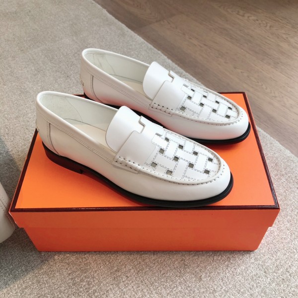 Hermes 2024 new women's luxury brand spring and summer transparent breathable and comfortable loafers with original box