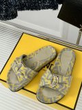 Fendi 24P Spring and Summer New FF Classic Old Flower Decorative Buckle Design Slippers with Original Box