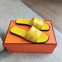 Hermes 2024 new women's luxury brand spring and summer transparent breathable comfortable slippers with original box