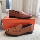 Hermes 2024 new women's luxury brand spring and summer transparent breathable and comfortable loafers with original box