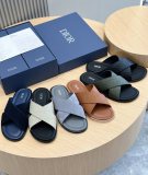 Dior men's luxury brand summer new casual comfortable leather slippers with original box