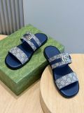 Gucci men's luxury brand classic interlocking double G slides with original box