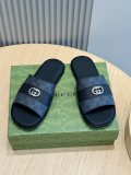 Gucci men's luxury brand classic interlocking double G slides with original box