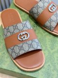 Gucci men's luxury brand classic interlocking double G slides with original box