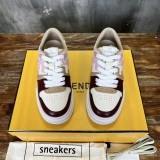 Fendi men's and women's luxury brand top version classic FF pattern new thick-soled sports sneakers with original box