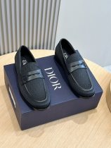 Dior men's luxury brand genuine leather loafers with original box