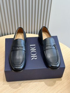 Dior men's luxury brand genuine leather loafers with original box