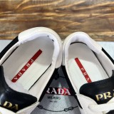 Prada men's luxury brand high-end quality imported nappa calfskin casual sneakers with original box