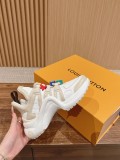 Louis Vuitton women's luxury brand new color matching daily wear super eye-catching light and comfortable to wear super slim classic versatile casual sports shoes dad shoes with original box