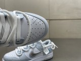 Nike men's and women's luxury brand dunk series low-top casual sports skateboard shoes  light gray blue white and silver rope with original box