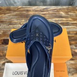 Louis Vuitton men's luxury brand latest beach flip-flops casual sandals with original box